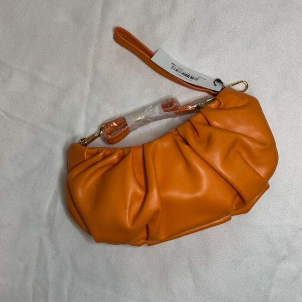 The Drop Soft Ruched Wristlet – Orange – NWT